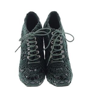 Rodarte X Opening Ceremony Rare Collab Dark Green Lace-Up Booties Size 6